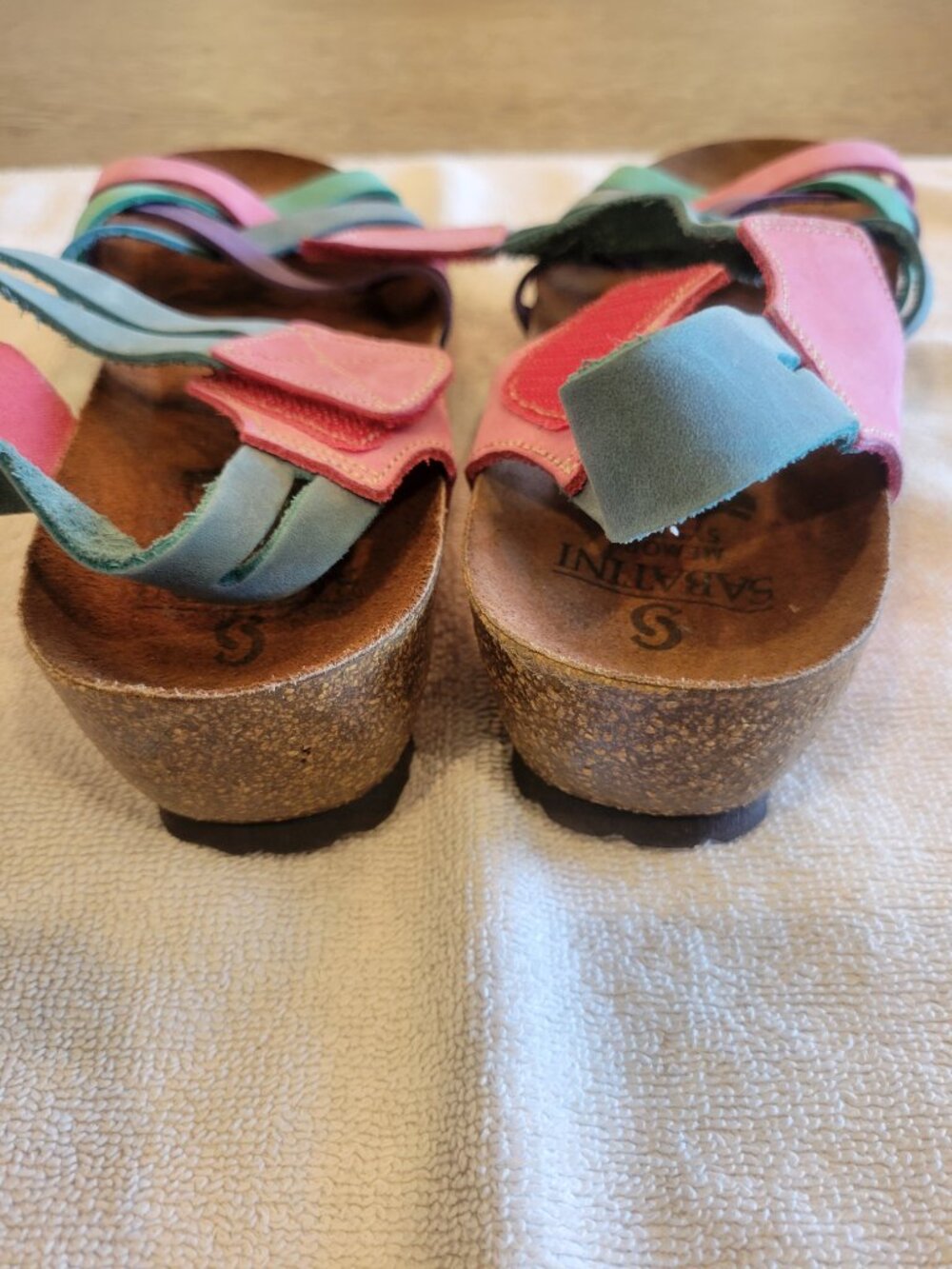 Sabatini Memory System Leather Comfort Sandals Multicolor Strappy EU 37 US 6.5-7 - Picture 2 of 7